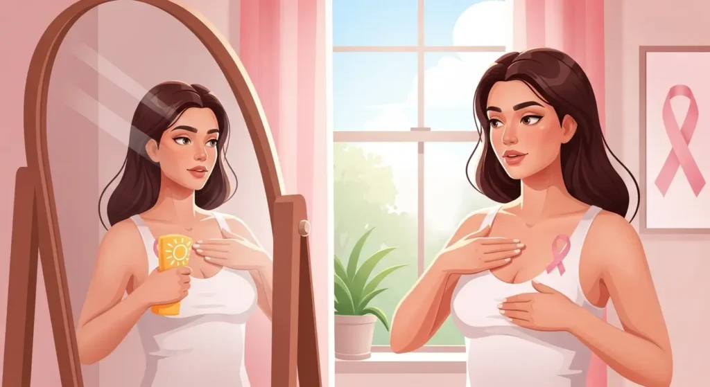 difference between skin cancer on breast skin and internal breast cancer within tissue.
